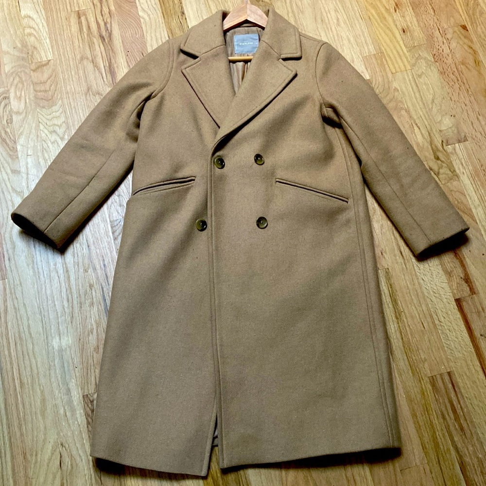Everlane Camel Mixed Wool Winter Coat
